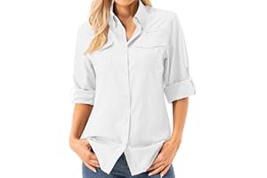 Asfixiado Camicetta da donna UV UPF 50+ Safari Abbigliamento Camicetta da trekking da donna Outdoor Cooling Quick Dry Protezione solare a maniche lunghe