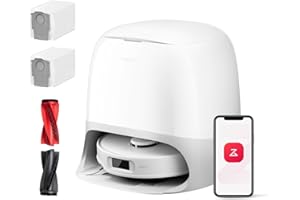 roborock Qrevo Curv S5X Set Robot Aspirateur Laveur, 18 500 Pa, Anti-enchevêtrement, Brosse et Serpillière Extensibles, 75℃ Lavage de Serpillière à l'eau Chaude, Station Multifonctionnelle 3.0, APP