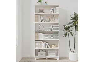 URBNLIVING 5/6 Tier Wooden Shelf Bookcase Shelving Unit for Storage and Display, Ideal for Home or Office Organization, Stylish & Durable Wooden Stand with Multiple Shelves for Books, Décor