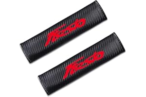 SYMILOV 1 Paio Imbottiture per Cinture di Sicurezza per Auto, per FO-rd Fiesta, Custodia Protettiva Comfor per Spalla in Fibra di Carbonio Accessori per Interni Auto,Red
