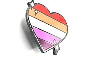 SNS COMPONENTS Lesbian Pride Flag Love Is Love Heart Metalowa emaliowana przypinka odznaka, Metal