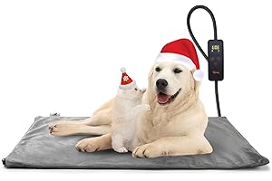 Toozey Dog Heat Pad 70 x 50 cm, Safe Electric Pet Heating Mat with Adjustable Timer & Temperature, Soft Crystal Velvet Cover, Waterproof, Ideal for Whelping/Puppy/Dogs and Cats