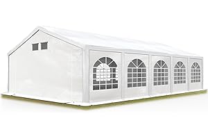 TOOLPORT Carpa para Fiesta 5x10 m Carpa de Fiestas Carpa de Lona PE 550 N Carpa de jardín Carpa para Fiestas Blanca Impermeable