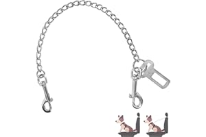 WIYETY Collar de perro de acero inoxidable resistente a mordeduras: 80 cm, cinturón corto para asiento trasero de coche, correas de seguridad para perros pequeños, medianos y grandes