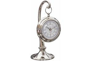 ‎LOBERON Loberon Uhr Barbe, authentische Nostalgie, dekorativer Zeitmesser, Elegantes Design, Wohn-Accessoire, Aluminium, Stahl, Glas, Silber