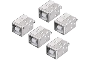 UNKNOWN N/A PCB USB Connettore B Tipo Femmina Jack 180 Gradi Dip Verticale Destra Inserire 5 Pezzi