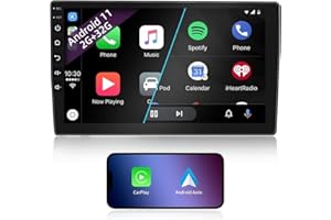 CUQI Radio Samochodowe 2 DIN, 10-calowy Ekran Dotykowy 1080P HD z Bluetooth, Radio Samochodowe Android z Nawigacją Satelitarną, Bezprzewodowy CarPlay i Bezprzewodowy Android Auto, Radio FM, Mirrorlink, WiF