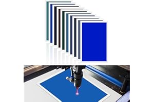 Jadeshay Carta per Incisione,10 Pezzi 10 Colori Carta Colorata per Incisione Laser 27 cm*39 cm per Colorazione di Materiali Non Metallici Ceramiche Acrilico e Pietra