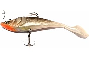 BLNTACKLE76 Set Gummifisch vorgebleit 20cm, 105 gr, Kunstköder Gummiköder von Behr Big Bait Hecht, Waller, Dorsch + Gratis Snap