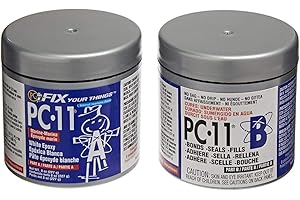 PC PRODUCTS PC-Products PC-11 Pâte adhésive époxy en deux parties, qualité marine, 0,9 kg en deux boîtes, blanc cassé 80115