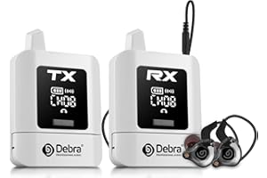 D DEBRA Debra ST-Mini Sistema IEM Professionale – Trasmissione Wireless 2.4G a 50m, Autonomia Prolungata, Ricevitori Illimitati
