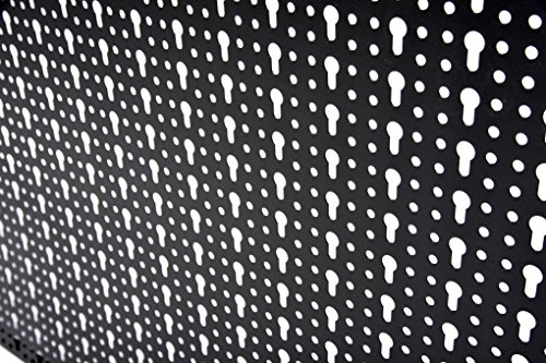 Metall Werkzeugwand, 46x98cm mit 44 Haken ✓ Eurolochung ✓ Solide verarbeitet ✓ Ohne scharfe Kante | Lochblech, Lochplatte mit Schlüssellochung | Werkzeug-Lochwand, Werkstatt-Wand als praktischer Werkzeughalter für Garage, Keller und Hobbyraum - 2