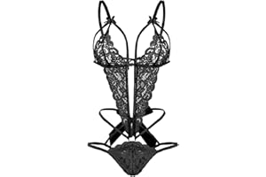 Niwicee Koszula nocna kobiety bielizna koronkowa piżama koronki głębokie szyi V Babydoll bielizna nocna kostium bielizna nocna jedna koronka haft bielizna damska