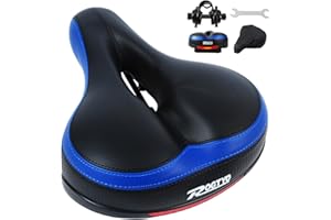 ROGTYO Siodełko rowerowe żelowe Pro 2.0, szerokie, super miękkie, wygodne, oddychające, amortyzujące wstrząsy, ergonomiczne, z pianką z pamięcią kształtu, wodoodporne