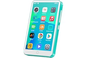 Reproductor MP3 con Bluetooth y WiFi, Oilsky 80GB Mp3 & Mp4 Reproductor de Música, 4'' 1080P Pantalla Táctil MP3, Spotify Android Portátil (Cian)