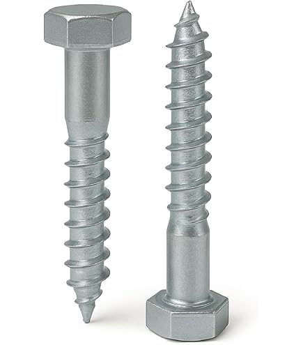 6x DIN 571 Holzschrauben M10 X 260mm Verzinkt - Sechskantschrauben Für Konstruktionen