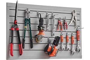 VEVOR Slat Wall Paneling, 2 x 4 ft, PVC Garage Slatwall with Modular Design, Grey Slat Wall Easy-to-Install Adjustable Slatwall Panel with Coupling Structure & DIY Cutting, Fits for Storage & Display