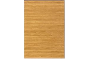 LOLAhome Alfombra de bambú Marrón Claro de 140x200 cm, Antideslizante, Anti Manchas, Resistente a la Humedad, para Salón, Dormitorio, Cocina, Baño, Pasillo, Garaje