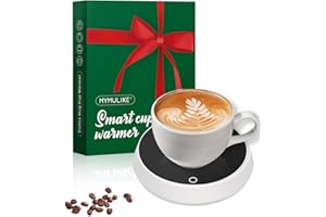 MYMULIKE Chauffe Tasse Bureau avec Inductance Gravitationnelle pour Arrêt Automatique, Réchauffe Tasse à 3 Réglages de Température, Maintien Thé Lait Café au Chaud