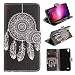 Produktbild LG X Power Lederhülle, Asnlove PU Ledertasche Schutzhülle + Weich Hülle Stand Feature Flipcase Tasche Leather Case mit Standfunktion Tablet Etui mit Karte Slots für LG X Power / LG K220 (5,3 Zoll) - Weißer Traumfänger