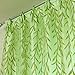 1m * 2m Curtains Rural Style Willow Leaves Pattern Offset Blind Printed Glass Yarn for Door Window Decor (Green)
