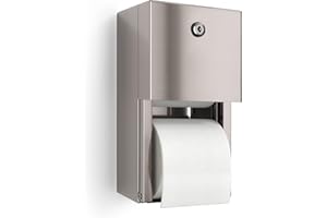 ENBATH Distributeur de Papier Toilette Commercial, 2 Rouleaux de Papier Toilette en Acier Inoxydable, Support Mural, distributeurs de mouchoirs verrouillables pour Salle de Bain/Toilettes