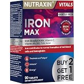 Nutraxin Iron Max 17 mg | Gentle Iron + Vitamin C, B12, B6 | 90 Tablet | Şeker ve Gluten İ&ccedil;ermez