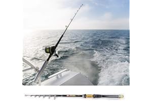 SHIPENOPHY Durable Telescopic Fishing Rod Carbon Travel Fishing Rod Telescopic Fishing Rod New-Generation Fishing Rod for Sea Beach Shore Pier for Sea Tackle(2.4m)