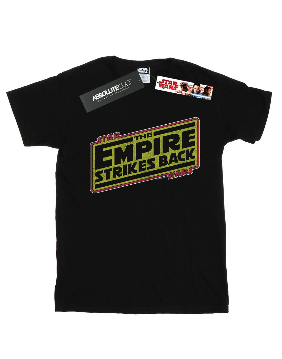 Star-Wars-Damen-The-Empire-Strikes-Back-Logo-Boyfriend-Fit-T-Shirt-Schwarz-Small