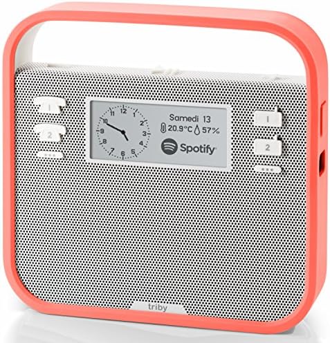 Smart Portable Speaker with screen compatible with Amazon Alexa, Red