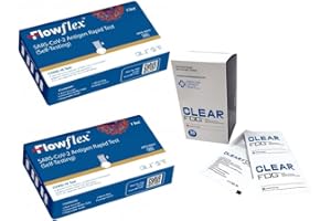 Medicine Market Place 10 Pack Tests with Clear Fog Anti-fog wipes for glasses, Rapid Self Testing, Fast Results, Home Test