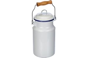 IBILI 904301 Laitière, Acier émaillé, Blanc/Bleu, 10 x 10 x 22 cm