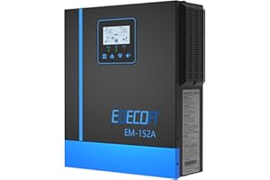 EDECOA Onduleur hybride 1500 W 24 V 230 V 1500 VA Chargeur solaire MPPT 40 A Pur Sinus 30-150 Vdc Off-Grid BMS Communication Chargeur de batterie Priorité du réseau Régulateur de charge solaire