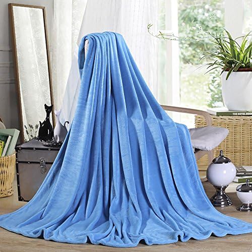 HDCM Fleece Blankets Bedspread King Size Luxury Extra Large Bed Fleece Blankets Super Soft Fluffy Warm Microfiber Solid Blanket, 200*230cm