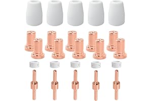 DNGH Ugelli per Taglierina al Plasma Taglio Parkside Aria Taglio Elettrodi Accessori Ricambi Taglio Plasma Punta Estesa Consumabili per CUT-30, 40, 50 LG-40, PT-31 (25 pezzi)