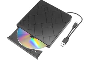Custom Catch Lecteur Optique DVD Externe USB 3.0 & Type - C Double Port Lecteur Optique Externe Lecture et écriture Lecteur CD Externe Mac OS Windows 7/8 / 10 Windows 11