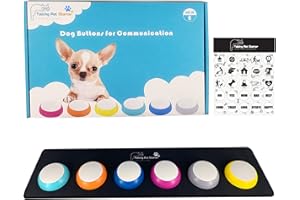 RENXR 6 Stück Hunde-Knöpfe für die Kommunikation mit Matte und Aufklebern, Haustier-Trainings-Summer-Aufnahme-Taste für Hunde, Katzen, Heimspiel-Werkzeuge