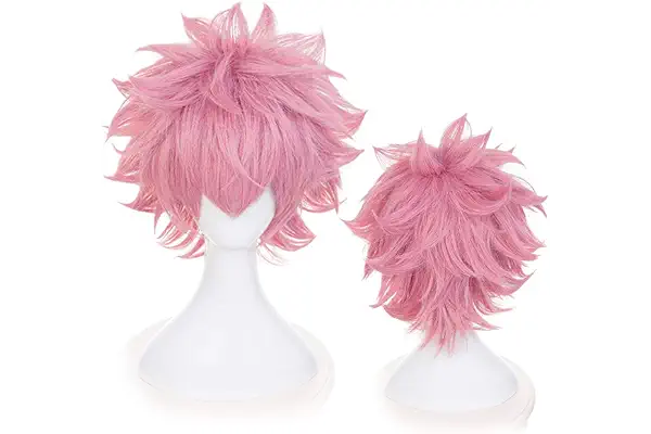 OSIAS Peluca Cosplay Anime, Peluca Fiesta Halloween, Redecilla Gratis(Ashido Mina)