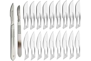 CLABMROEC Modelcraft Tool Hobbymesser-Set mit Nr. 10 und 23 (jeweils 10 Stück) sterile Skalpellklingen zum Schneiden von Materialien, Papier, Leder, DIY-Kunst, Modellierung, Dissektion, Podologie,