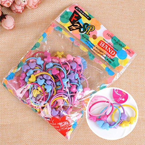 Silverskys(TM)50pcs/lot Candy Color Cute Children Hair Rope Kid Baby Girl Hair Accessories Ring Elastic Hair Band