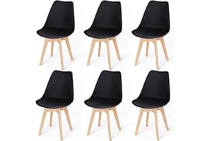 JIJIAN Set di 6 Sedie Per Sala da Pranzo, Sedia in stile nordica, Gambe in Legno Massello, Ideale per Sala da Pranzo, Soggiorno, Camera da Letto, Cucina, Sala Riunione, ecc
