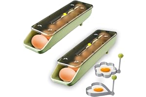 QeeHeng Eierbehälter für Kühlschrank, 2er-Pack, Eierhalter für Kühlschrank, Eieraufbewahrungsschale, Organizer, verstellbarer und platzsparender Eieraufbewahrungsbehälter (Grün, 2 Stück)
