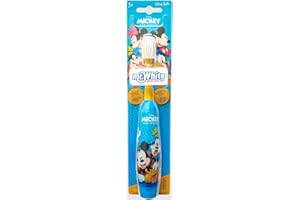 MR.WHITE BRUSH YOUR WAY Disney Mickey Mouse Battery Powered Toothbrush for Kids – Soft Bristles, Vibrating Technology for Superior Cleaning, Gentle on Teeth & Gums, Easy-Grip Handle, Protection Cap & 1 AA Battery, Ages 4+