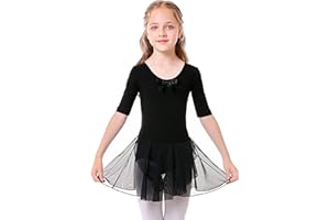 Bezioner Body Danza Classica Ragazze Leotard per Balletto Bambina Vestito Ginnastica con Chiffon Gonna