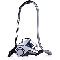 Dirt Devil Aspirateur sans Sac DD2502-700W Filtre HEPA 12 - Cyclonique avec Brosse Combinée, Brosse Encastrée et Brosse à Parquet - Bac à Poussière 1,8L - Gris/Rouge