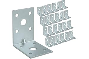 OMIDEAS 25 x Equerre d'assemblage renforcée (50 x 50 x 35 x 2) Equerre de Fixation Angle Droit Support en forme de L, Équerre Angle 90 Degrés en Acier, Équerre de Coin