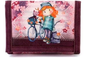 Forever Ninette Bicycle-Portafoglio Velcro, Borgogna, 21.5 x 9 cm