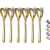 Gold Demitasse 5.5" Coffee Spoons, Set of 6, Stainless Steel, Dishwasher Safe