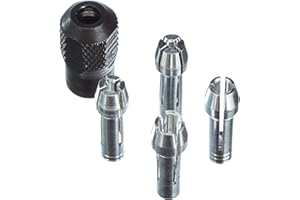Dremel 4485 Portabrocas y Pinzas (0,8/1,6/2,4/3,2 mm) - Kit de 5 Accesorios para Multiherramientas Incluye 4 Boquillas y Tuerca de Boquilla