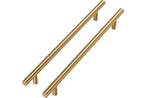 Goldenwarm®, maniglia a T, per mobili, armadietti della cucina e porte, in acciaio inox cavo, colore dorato